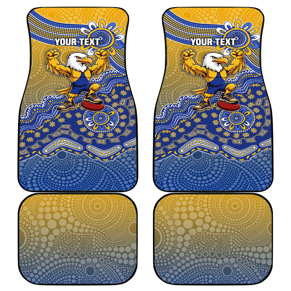 Personalized West Coast Eagles Football Mascot Car Mats Aboriginal Dot Art Style Vibrant Indigenous Pattern Design