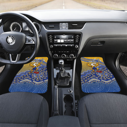 Personalized West Coast Eagles Football Mascot Car Mats Aboriginal Dot Art Style Vibrant Indigenous Pattern Design