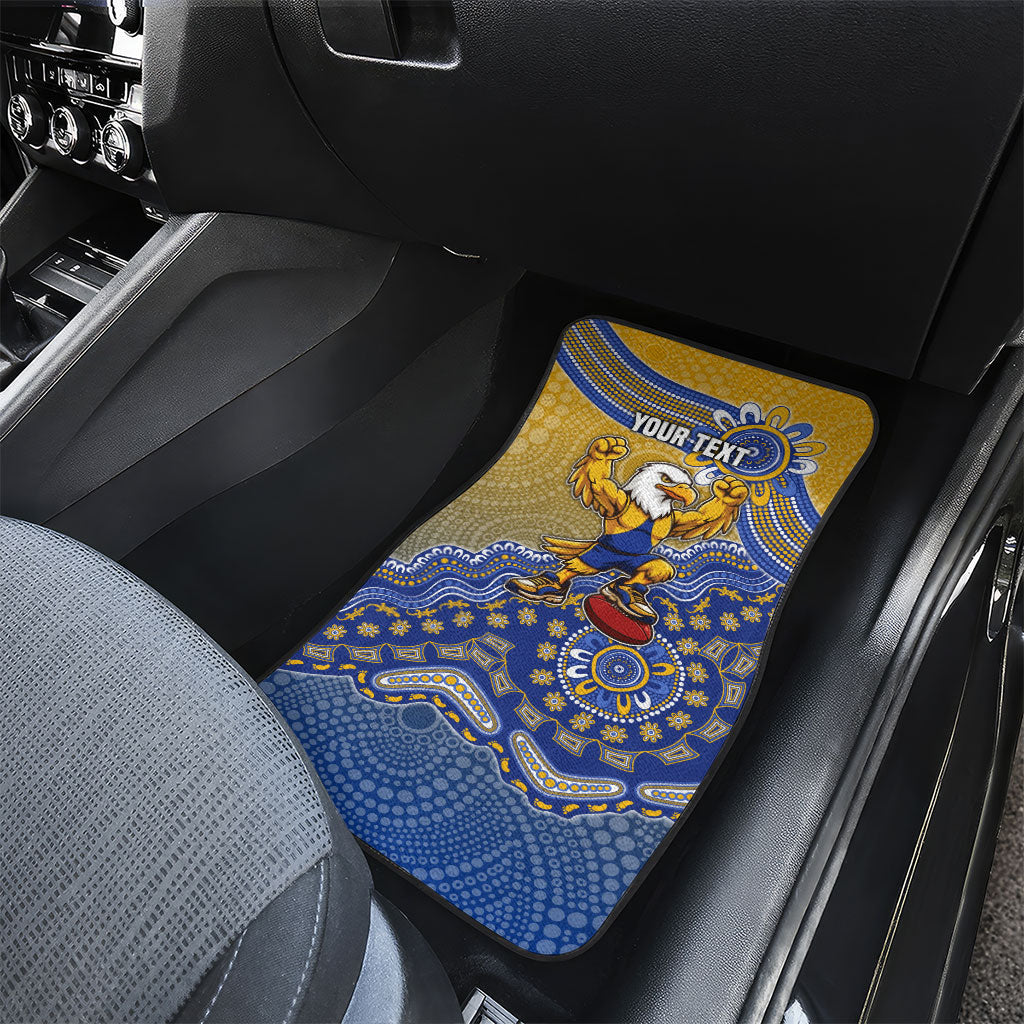 Personalized West Coast Eagles Football Mascot Car Mats Aboriginal Dot Art Style Vibrant Indigenous Pattern Design
