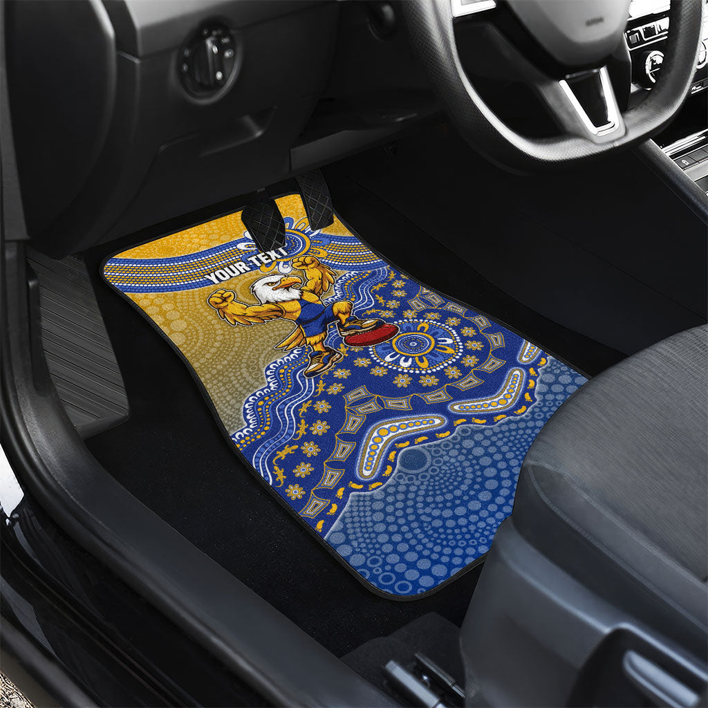Personalized West Coast Eagles Football Mascot Car Mats Aboriginal Dot Art Style Vibrant Indigenous Pattern Design