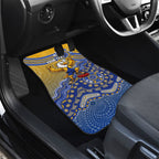 Personalized West Coast Eagles Football Mascot Car Mats Aboriginal Dot Art Style Vibrant Indigenous Pattern Design