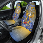 Personalized West Coast Eagles Football Mascot Car Seat Cover Aboriginal Dot Art Style Vibrant Indigenous Pattern Design
