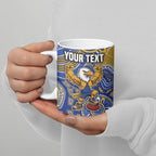 Personalized West Coast Eagles Football Mascot Ceramic Mug Aboriginal Dot Art Style Vibrant Indigenous Pattern Design