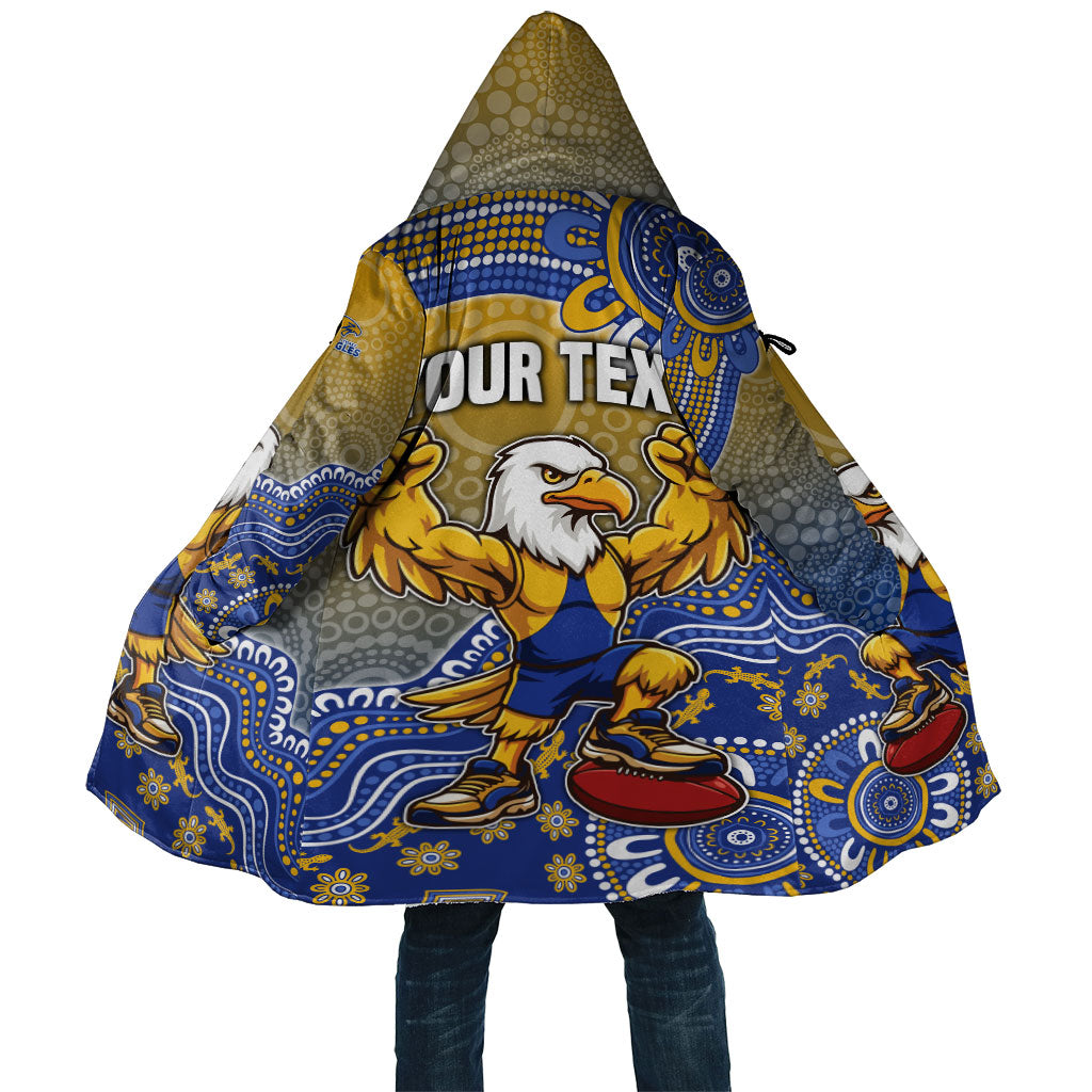 Personalized West Coast Eagles Football Mascot Cloak Aboriginal Dot Art Style Vibrant Indigenous Pattern Design