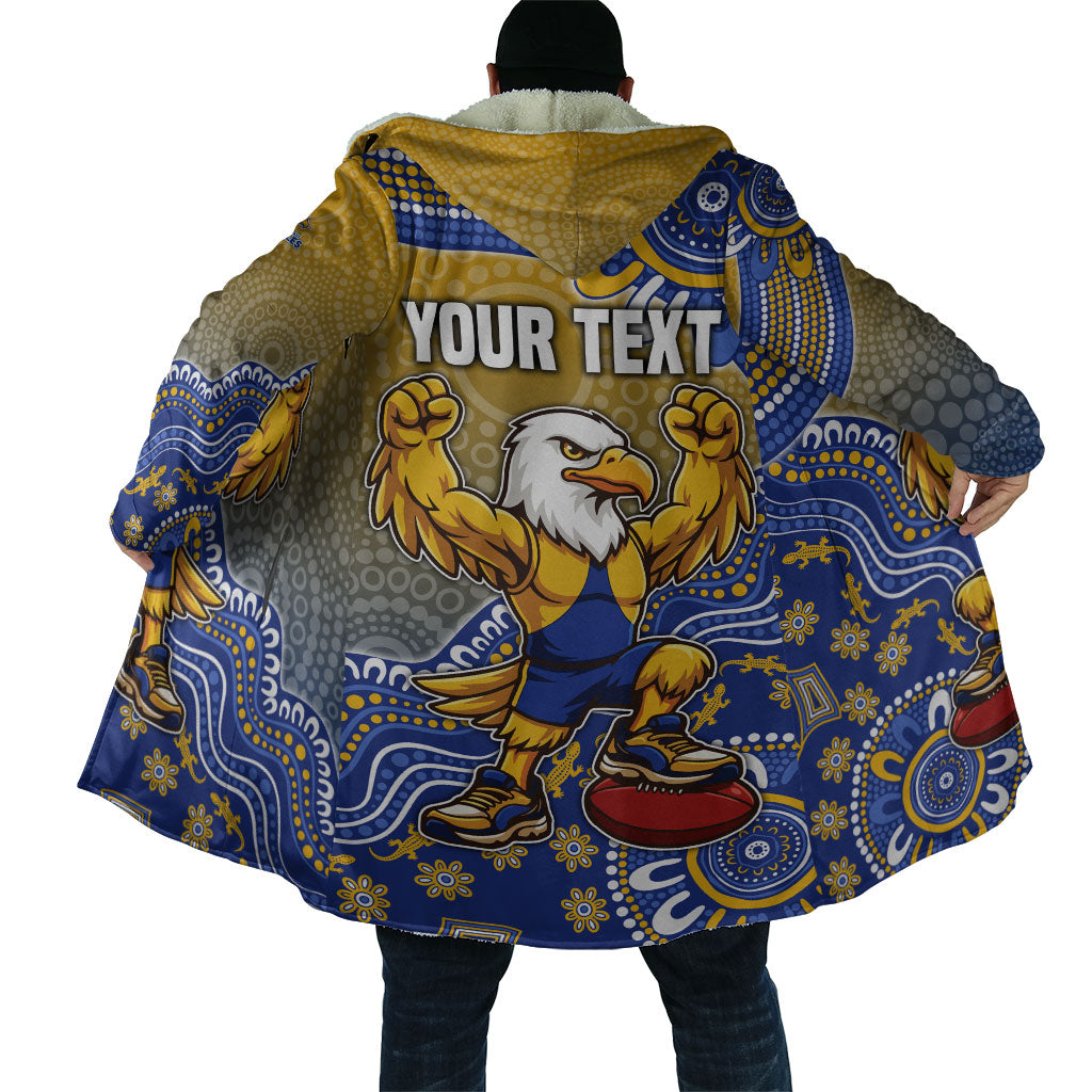 Personalized West Coast Eagles Football Mascot Cloak Aboriginal Dot Art Style Vibrant Indigenous Pattern Design