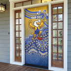 Personalized West Coast Eagles Football Mascot Door Cover Aboriginal Dot Art Style Vibrant Indigenous Pattern Design