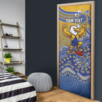 Personalized West Coast Eagles Football Mascot Door Cover Aboriginal Dot Art Style Vibrant Indigenous Pattern Design