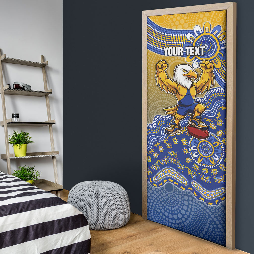 Personalized West Coast Eagles Football Mascot Door Cover Aboriginal Dot Art Style Vibrant Indigenous Pattern Design