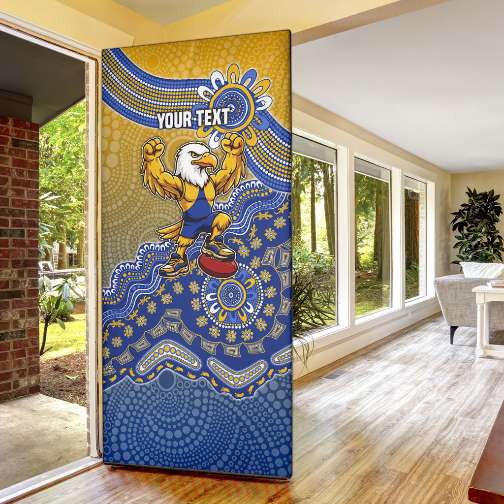 Personalized West Coast Eagles Football Mascot Door Cover Aboriginal Dot Art Style Vibrant Indigenous Pattern Design