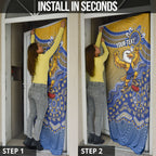 Personalized West Coast Eagles Football Mascot Door Cover Aboriginal Dot Art Style Vibrant Indigenous Pattern Design