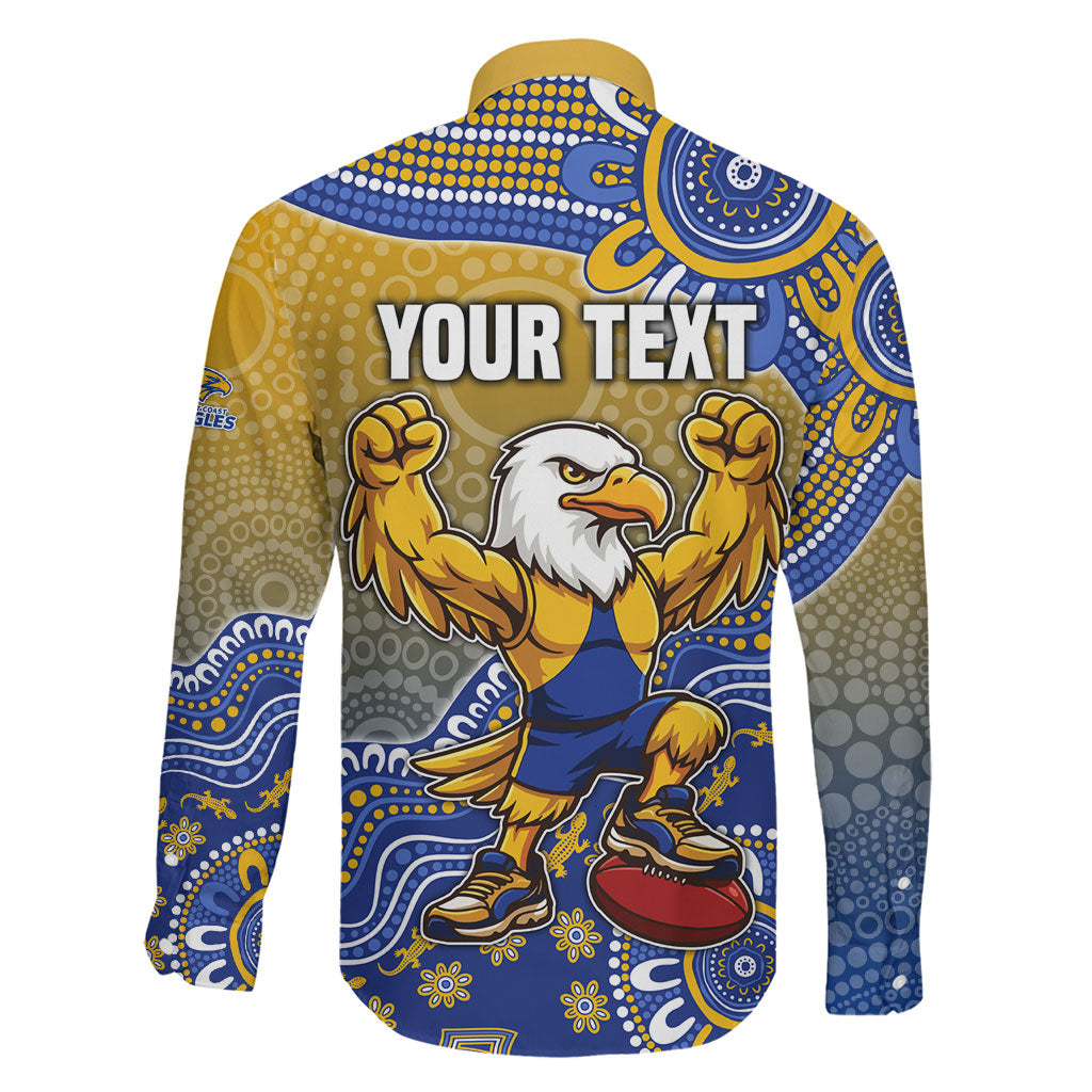Personalized West Coast Eagles Football Mascot Family Matching Summer Maxi Dress and Hawaiian Shirt Aboriginal Dot Art Style Vibrant Indigenous Pattern Design