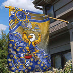 Personalized West Coast Eagles Football Mascot Garden Flag Aboriginal Dot Art Style Vibrant Indigenous Pattern Design