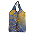 Personalized West Coast Eagles Football Mascot Grocery Bag Aboriginal Dot Art Style Vibrant Indigenous Pattern Design