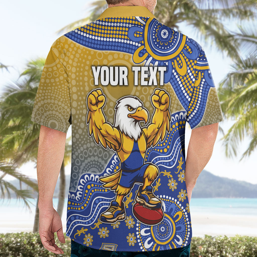 Personalized West Coast Eagles Football Mascot Hawaiian Shirt Aboriginal Dot Art Style Vibrant Indigenous Pattern Design