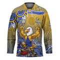 Personalized West Coast Eagles Football Mascot Hockey Jersey Aboriginal Dot Art Style Vibrant Indigenous Pattern Design