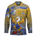 Personalized West Coast Eagles Football Mascot Hockey Jersey Aboriginal Dot Art Style Vibrant Indigenous Pattern Design