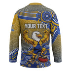 Personalized West Coast Eagles Football Mascot Hockey Jersey Aboriginal Dot Art Style Vibrant Indigenous Pattern Design