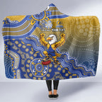 Personalized West Coast Eagles Football Mascot Hooded Blanket Aboriginal Dot Art Style Vibrant Indigenous Pattern Design