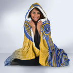 Personalized West Coast Eagles Football Mascot Hooded Blanket Aboriginal Dot Art Style Vibrant Indigenous Pattern Design