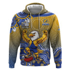 Personalized West Coast Eagles Football Mascot Hoodie Aboriginal Dot Art Style Vibrant Indigenous Pattern Design