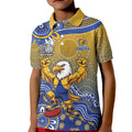 Personalized West Coast Eagles Football Mascot Kid Polo Shirt Aboriginal Dot Art Style Vibrant Indigenous Pattern Design