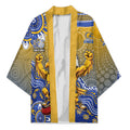 Personalized West Coast Eagles Football Mascot Kimono Aboriginal Dot Art Style Vibrant Indigenous Pattern Design