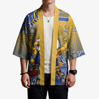 Personalized West Coast Eagles Football Mascot Kimono Aboriginal Dot Art Style Vibrant Indigenous Pattern Design