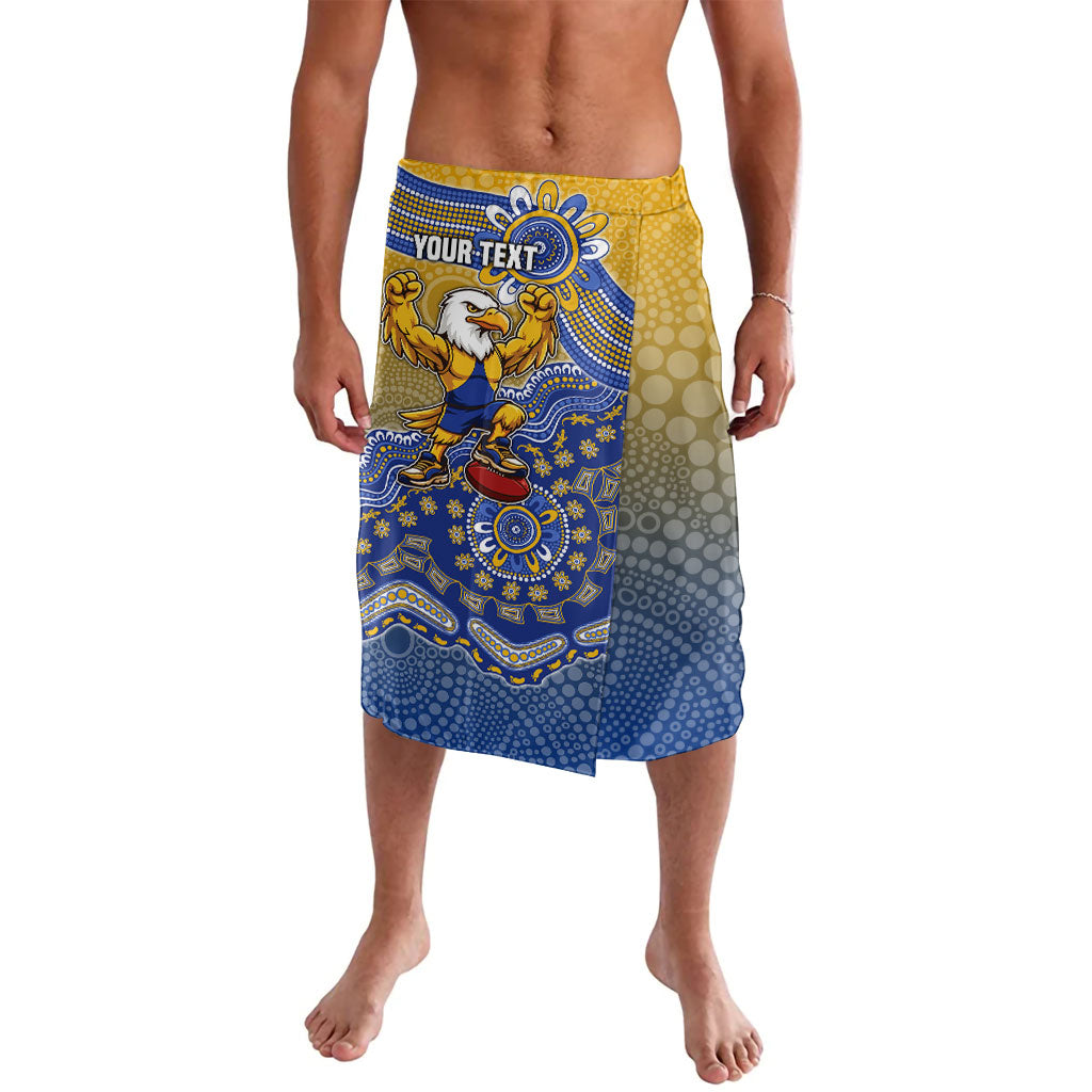 Personalized West Coast Eagles Football Mascot Lavalava Aboriginal Dot Art Style Vibrant Indigenous Pattern Design