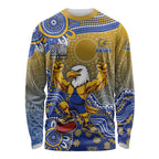 Personalized West Coast Eagles Football Mascot Long Sleeve Shirt Aboriginal Dot Art Style Vibrant Indigenous Pattern Design