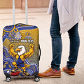 Personalized West Coast Eagles Football Mascot Luggage Cover Aboriginal Dot Art Style Vibrant Indigenous Pattern Design