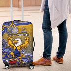 Personalized West Coast Eagles Football Mascot Luggage Cover Aboriginal Dot Art Style Vibrant Indigenous Pattern Design