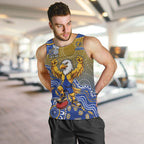 Personalized West Coast Eagles Football Mascot Men Tank Top Aboriginal Dot Art Style Vibrant Indigenous Pattern Design