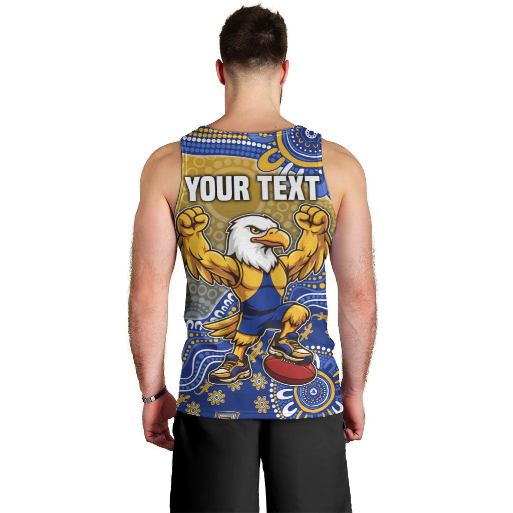 Personalized West Coast Eagles Football Mascot Men Tank Top Aboriginal Dot Art Style Vibrant Indigenous Pattern Design