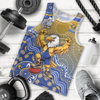 Personalized West Coast Eagles Football Mascot Men Tank Top Aboriginal Dot Art Style Vibrant Indigenous Pattern Design