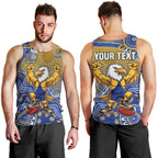 Personalized West Coast Eagles Football Mascot Men Tank Top Aboriginal Dot Art Style Vibrant Indigenous Pattern Design