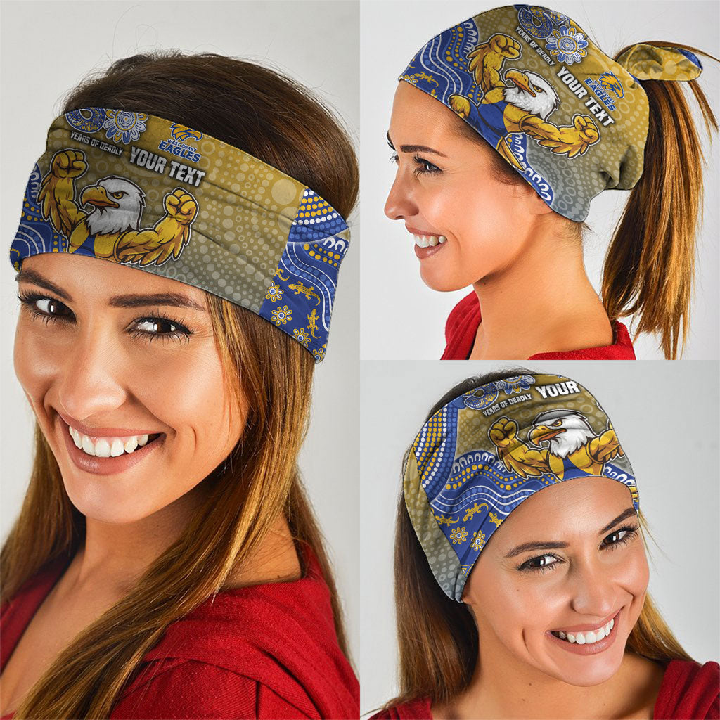 Personalized West Coast Eagles Football Mascot Neck Gaiter Aboriginal Dot Art Style Vibrant Indigenous Pattern Design