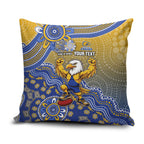 Personalized West Coast Eagles Football Mascot Pillow Cover Aboriginal Dot Art Style Vibrant Indigenous Pattern Design
