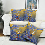 Personalized West Coast Eagles Football Mascot Pillow Cover Aboriginal Dot Art Style Vibrant Indigenous Pattern Design