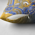 Personalized West Coast Eagles Football Mascot Pillow Cover Aboriginal Dot Art Style Vibrant Indigenous Pattern Design