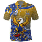 Personalized West Coast Eagles Football Mascot Polo Shirt Aboriginal Dot Art Style Vibrant Indigenous Pattern Design