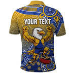 Personalized West Coast Eagles Football Mascot Polo Shirt Aboriginal Dot Art Style Vibrant Indigenous Pattern Design