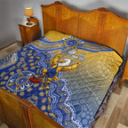Personalized West Coast Eagles Football Mascot Quilt Aboriginal Dot Art Style Vibrant Indigenous Pattern Design