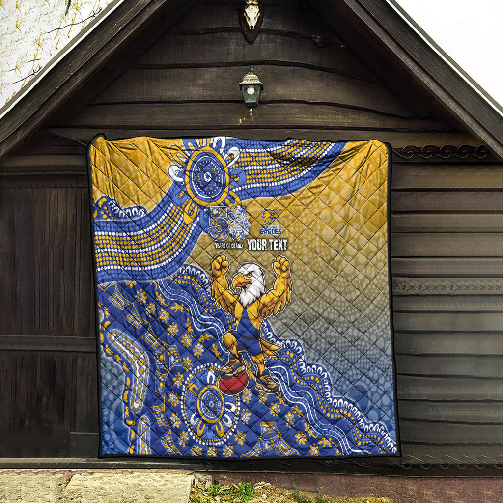 Personalized West Coast Eagles Football Mascot Quilt Aboriginal Dot Art Style Vibrant Indigenous Pattern Design