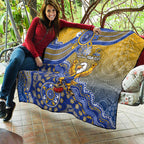 Personalized West Coast Eagles Football Mascot Quilt Aboriginal Dot Art Style Vibrant Indigenous Pattern Design