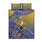 Personalized West Coast Eagles Football Mascot Quilt Bed Set Aboriginal Dot Art Style Vibrant Indigenous Pattern Design