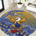 Personalized West Coast Eagles Football Mascot Round Carpet Aboriginal Dot Art Style Vibrant Indigenous Pattern Design
