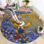 Personalized West Coast Eagles Football Mascot Round Carpet Aboriginal Dot Art Style Vibrant Indigenous Pattern Design
