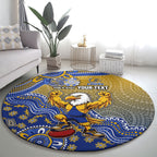 Personalized West Coast Eagles Football Mascot Round Carpet Aboriginal Dot Art Style Vibrant Indigenous Pattern Design
