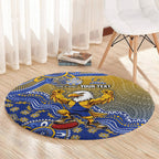 Personalized West Coast Eagles Football Mascot Round Carpet Aboriginal Dot Art Style Vibrant Indigenous Pattern Design