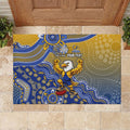 Personalized West Coast Eagles Football Mascot Rubber Doormat Aboriginal Dot Art Style Vibrant Indigenous Pattern Design